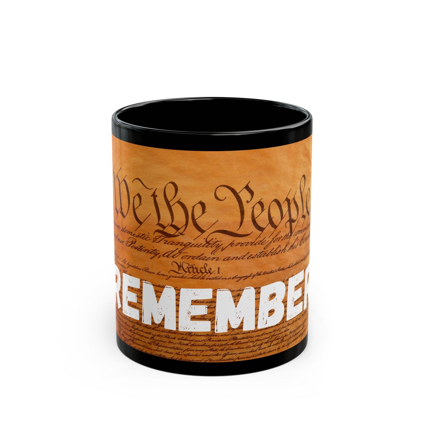 Patriotic Black/White Mug with 'Remember' Design | 11oz & 15oz | Great for Fourth of July, Memorial Day, Gift for History Lovers