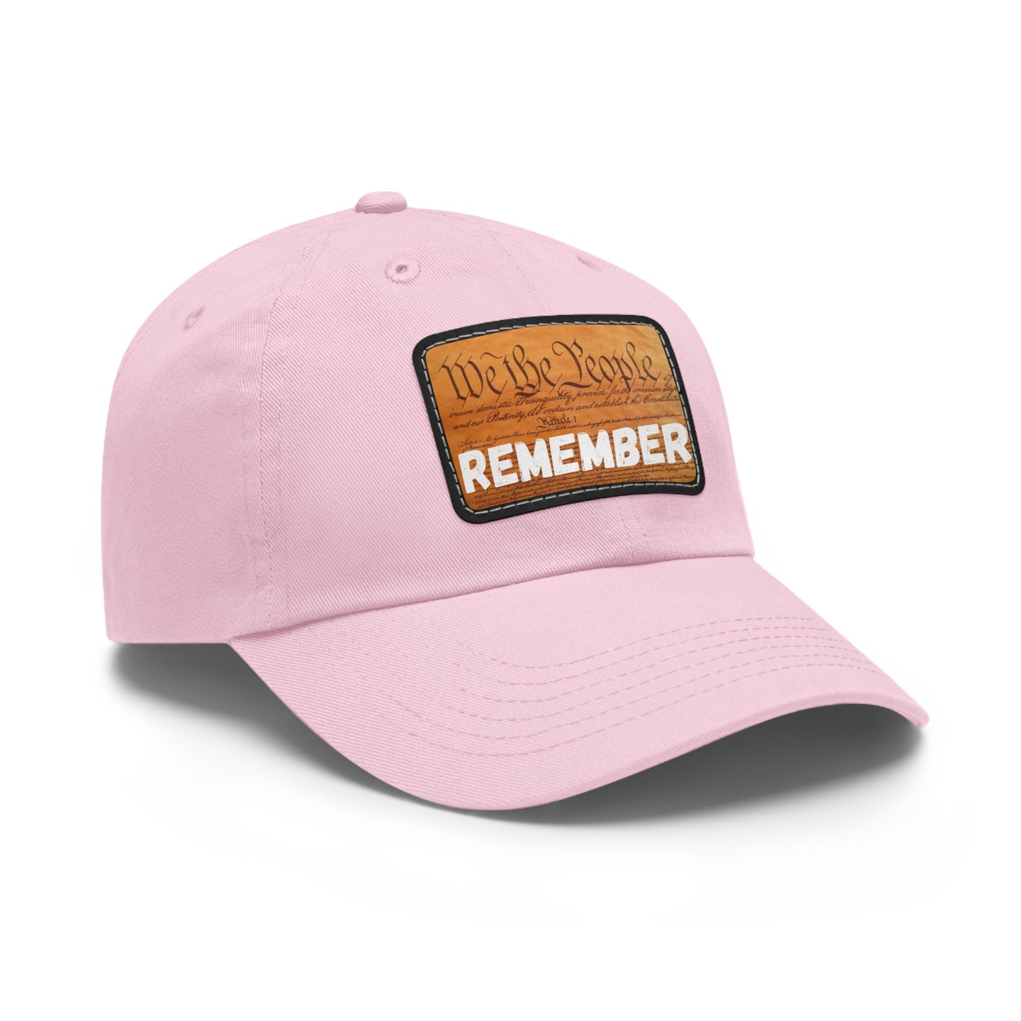 Patriotic Dad Hat with Leather Patch | Remember | Gifts for Dads, Father's Day, Casual Look, Everyday Wear, USA Pride