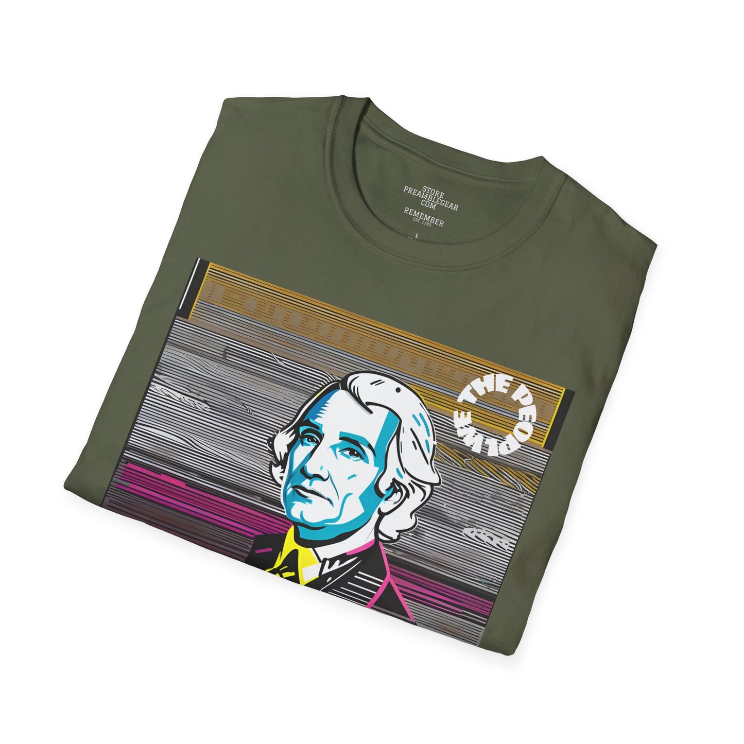 George Washington | FRAMER/FOUNDER/SIGNER #1/PRESIDENT | POP ART | T-shirt  - WE THE PEOPLE - REMEMBER