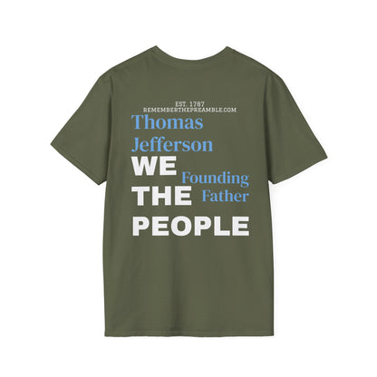 Thomas Jefferson | FRAMER/FOUNDER/PRESIDENT | VIRGINIA | POP ART |T-shirt  - WE THE PEOPLE - REMEMBER