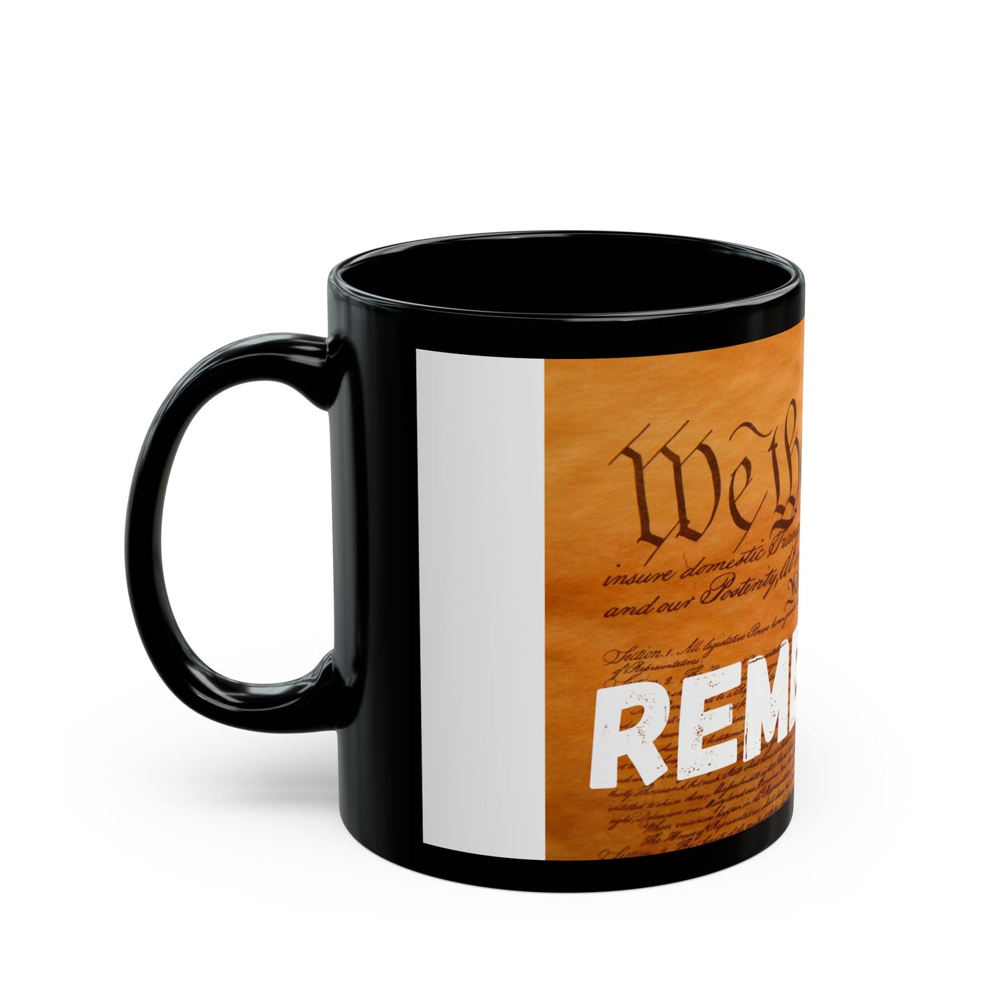 Patriotic Black/White Mug with 'Remember' Design | 11oz & 15oz | Great for Fourth of July, Memorial Day, Gift for History Lovers