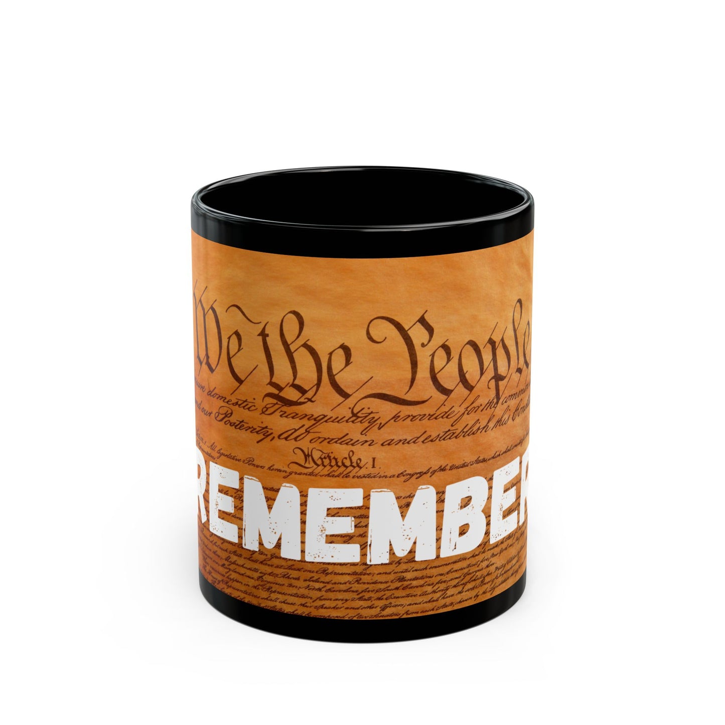 Patriotic Remember Mug - Black/Blue Coffee Cup, Independence Day Gift, Remembrance, Historical, USA Pride
