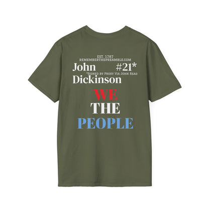 John Dickinson | SIGNER #21*  - Proxy via John Read | DELEWARE | POP ART |T-shirt  - WE THE PEOPLE - REMEMBER